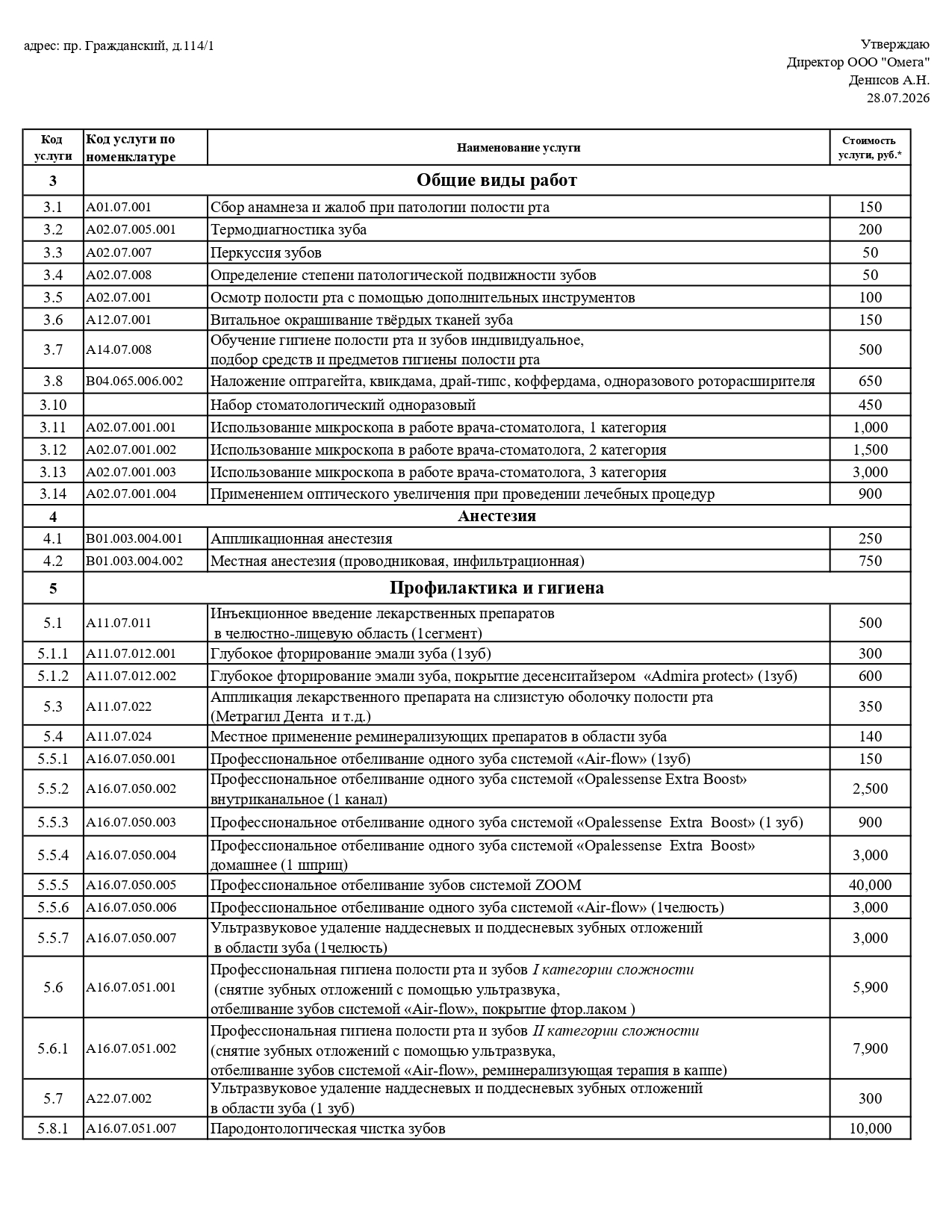 Прайс 2026