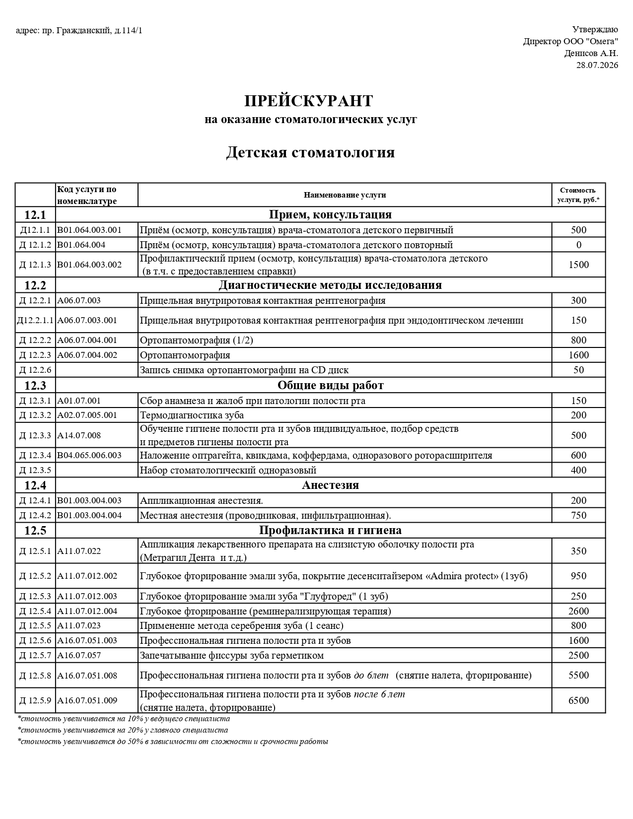 Прайс 2026